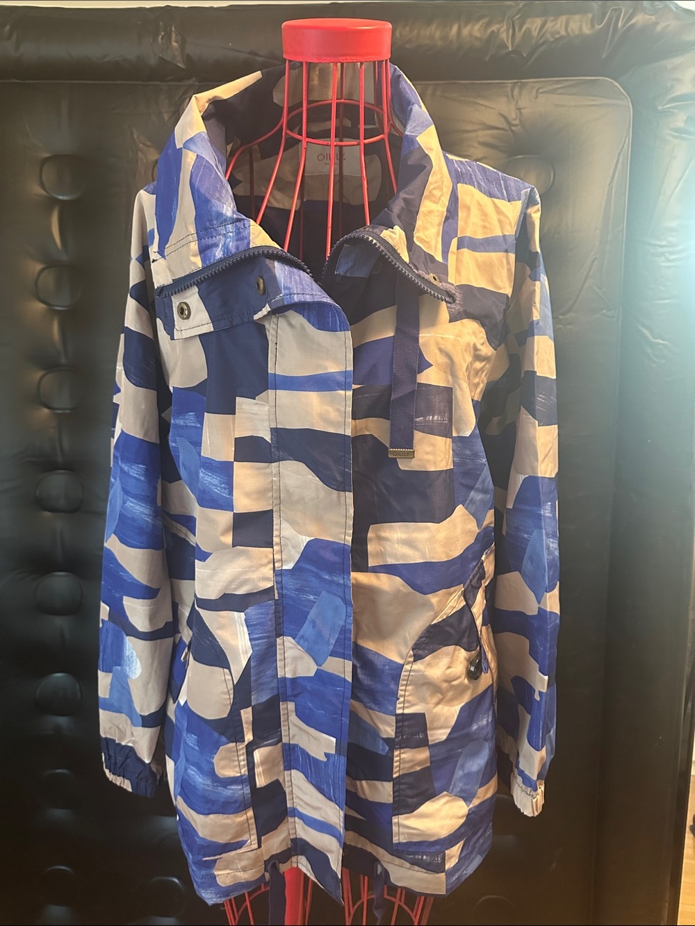Oilily Blue and Cream Graphic Print Lightweight Jacket